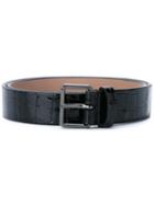 Alaïa Embossed Crocodile Effect Belt, Women's, Size: 80, Black, Leather
