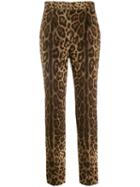 Dolce & Gabbana Animal Printed Trousers - Brown