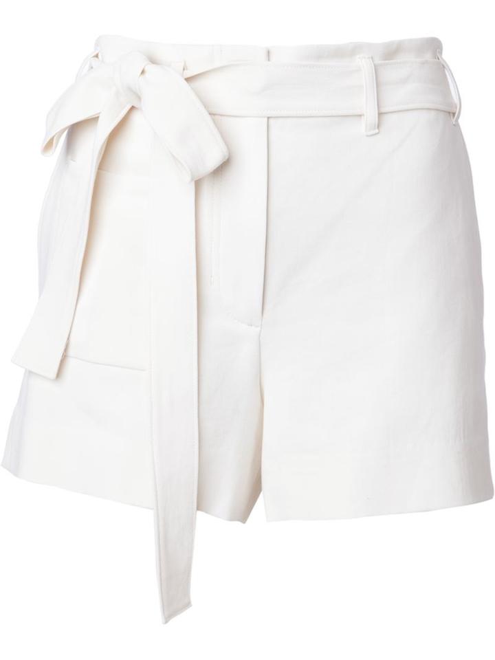 Helmut Lang Belted Shorts, Women's, Size: 4, White, Cotton
