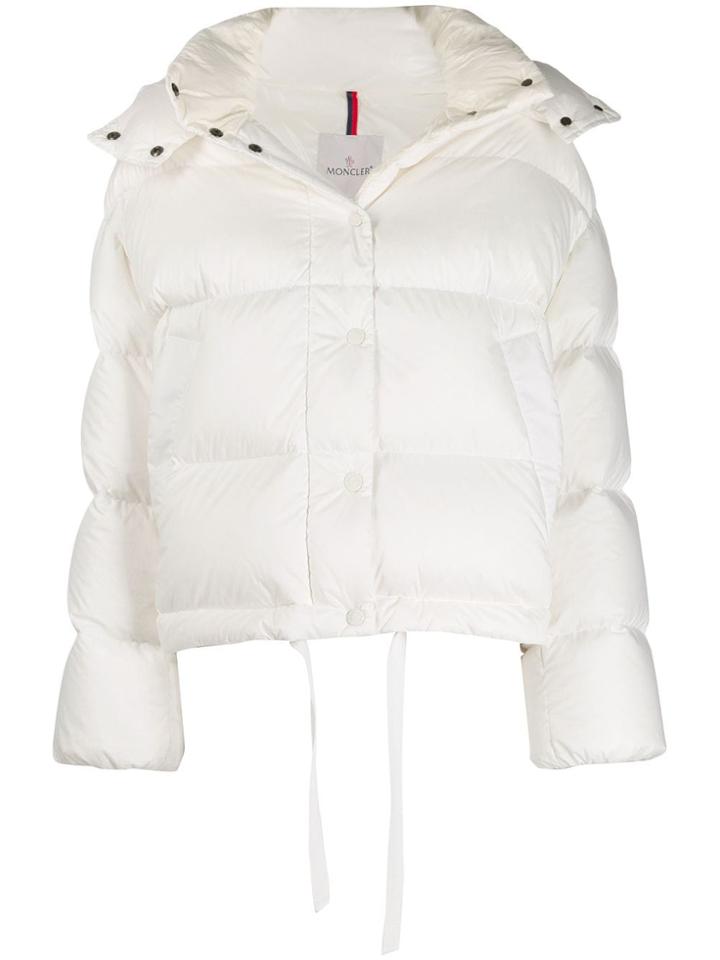 Moncler Drawstring Hem Puffer Jacket - White