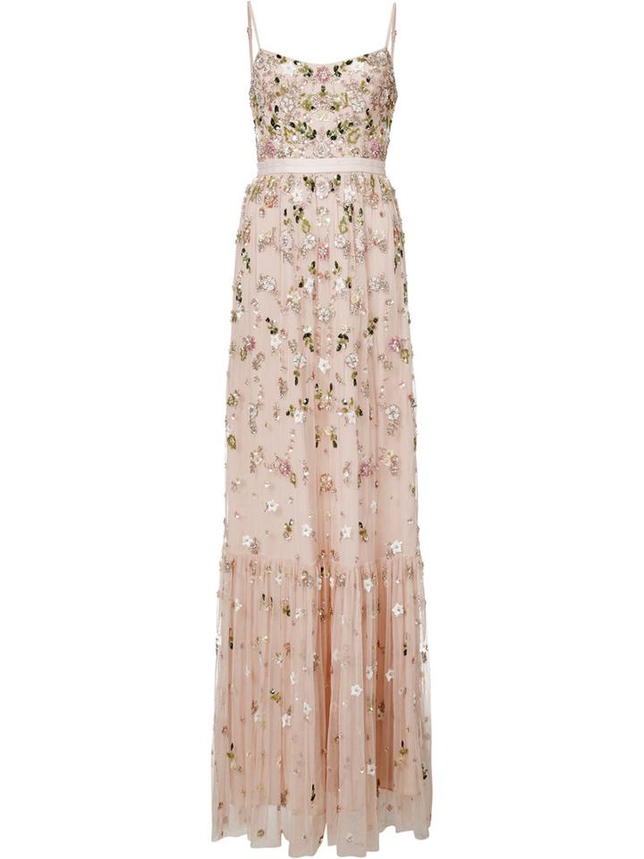Needle & Thread Embroidered Floral Shift Dress, Women's, Size: 6, Pink/purple, Nylon/polyester