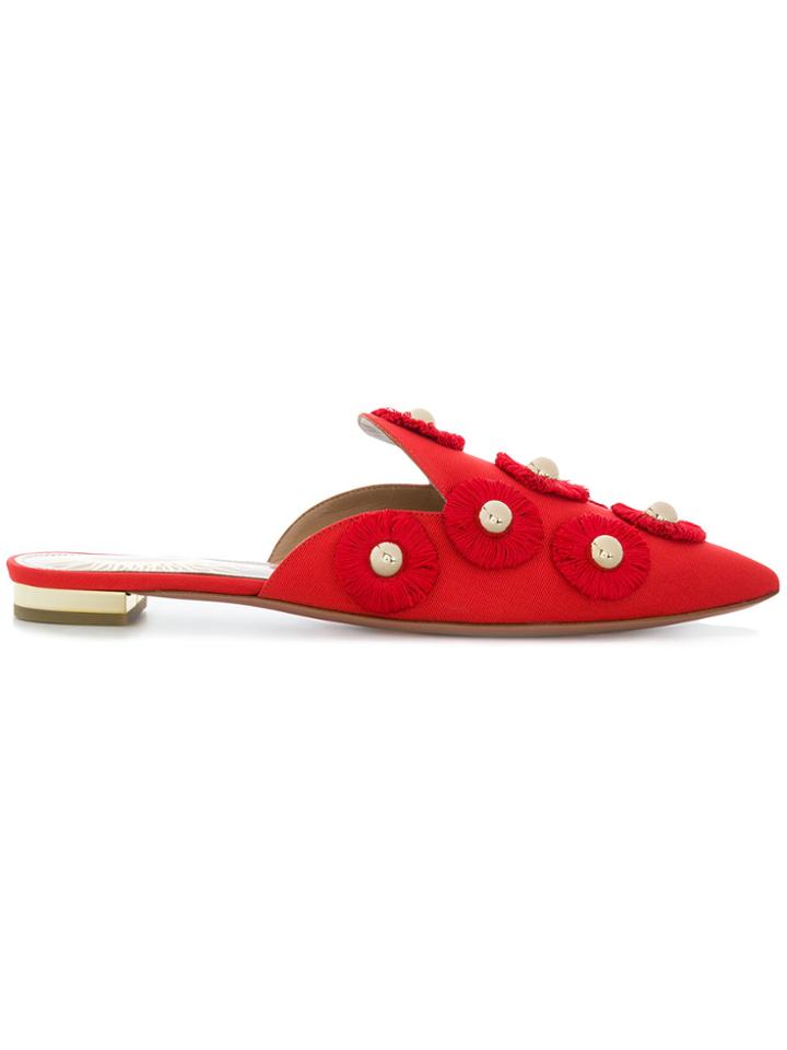 Aquazzura Sunflower Mules - Red