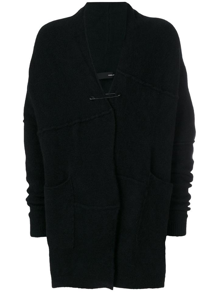 Isabel Benenato Safety Pin Cardigan - Black