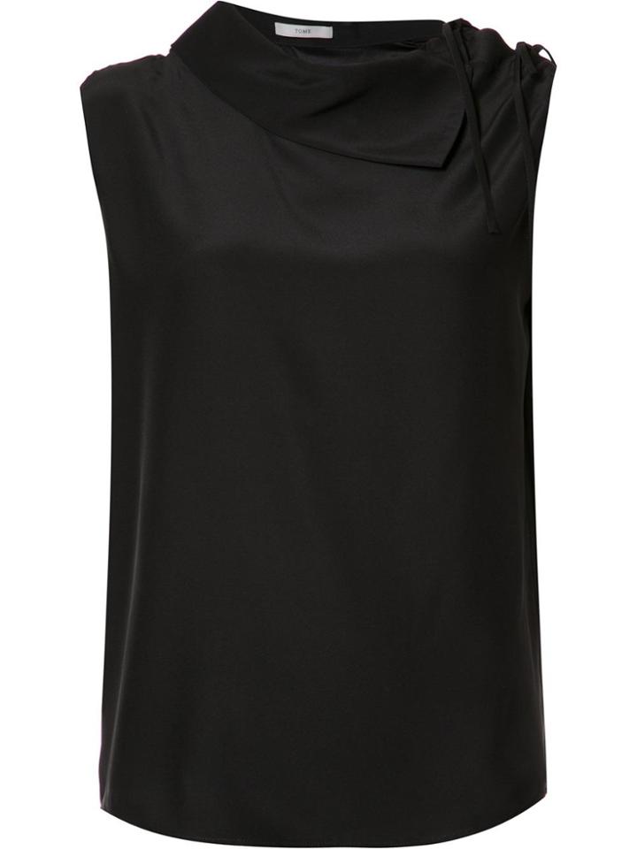Tome 'charmeuse Asymmetric Collared' Blouse - Black