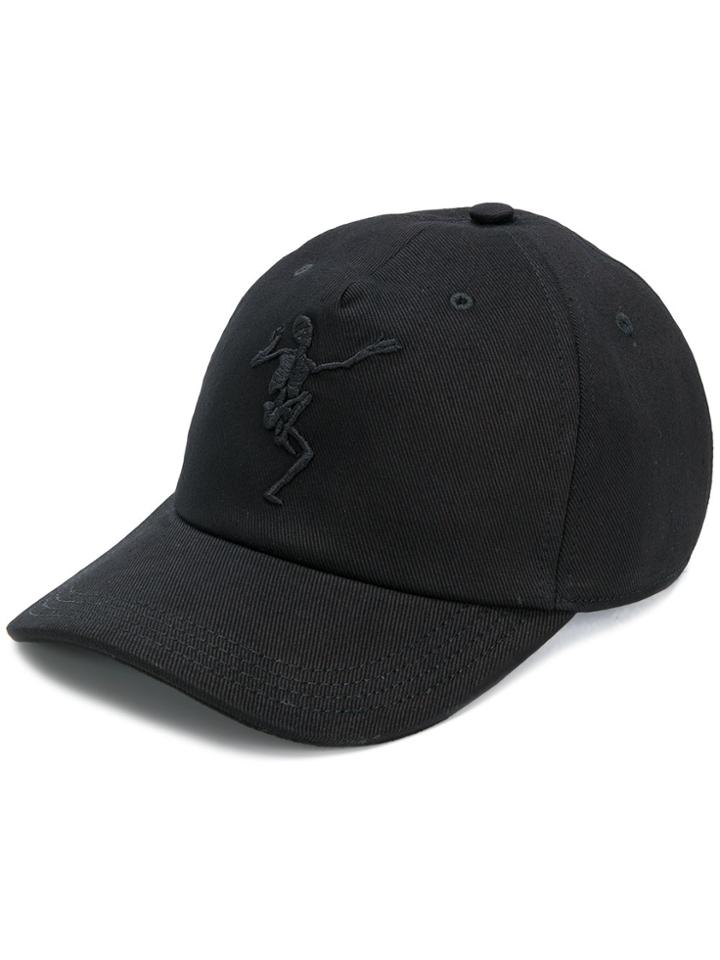 Alexander Mcqueen Dancing Skeleton Embroidered Cap - Black