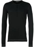 Dolce & Gabbana Henley T-shirt, Men's, Size: 54, Black, Cotton
