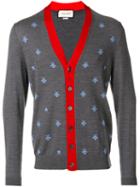 Gucci - Cardigan With Bees And Stars - Men - Wool - M, Grey, Wool