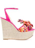 Casadei Checked Wedge Heels - Pink
