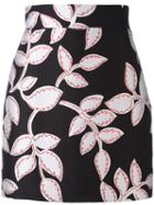 Msgm Metallic Floral Pattern Skirt, Women's, Size: 42, Black, Acrylic/polyamide/polyester/metallic Fibre
