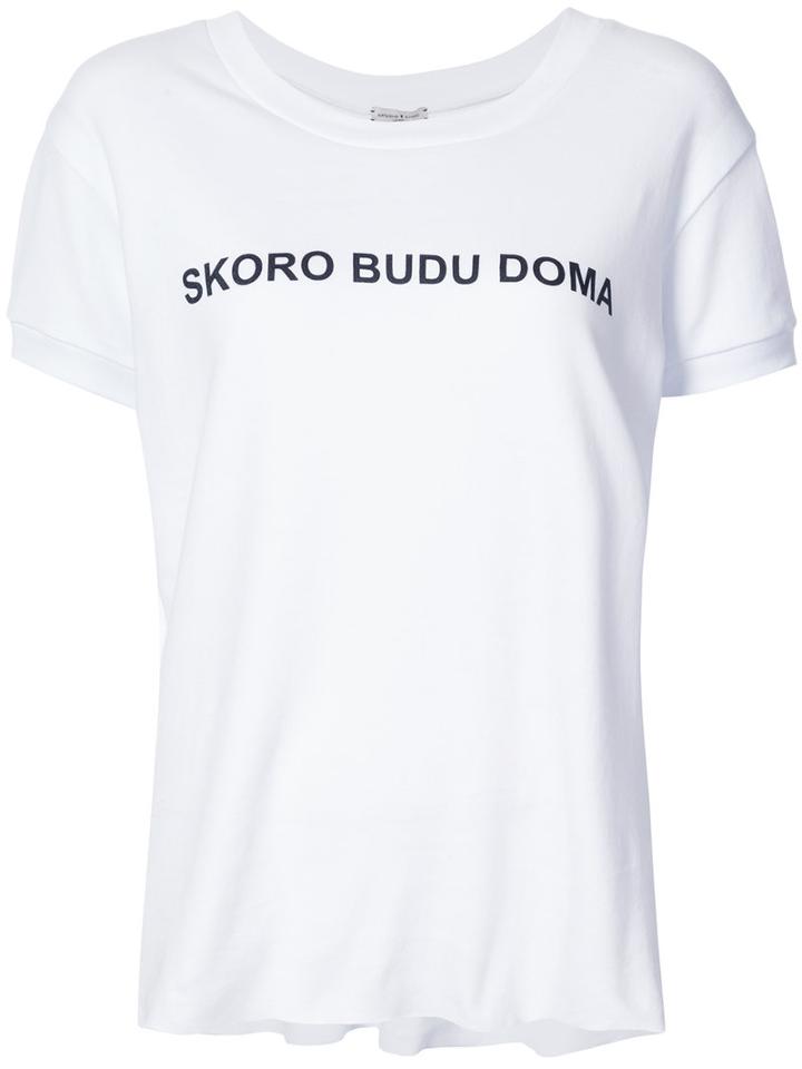 Natasha Zinko - Front Print T-shirt - Women - Cotton - S, White, Cotton