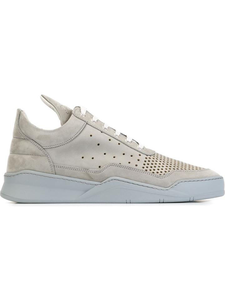 Filling Pieces Perforated Sneakers, Men's, Size: 39, Grey, Leather/rubber