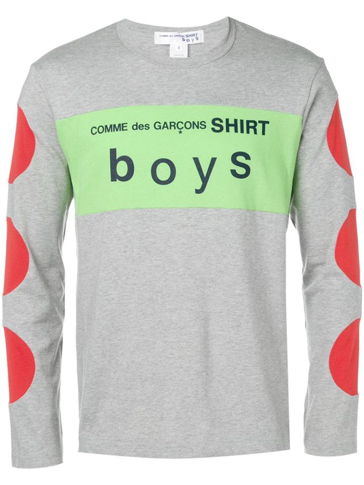 Comme Des Garçons Shirt Boys Long-sleeved Logo T-shirt - Grey
