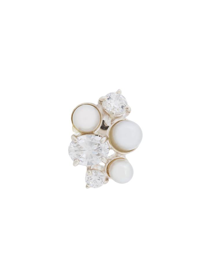 E.m. Embellished Earring - White