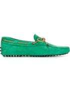 Tod S Gommino Loafers, Men's, Size: 6, Green, Leather/rubber