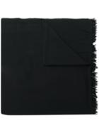 Valentino - Long Raw Edge Scarf - Women - Silk/cashmere/wool - One Size, Black, Silk/cashmere/wool