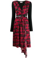 Palm Angels Logo Print Midi Dress - Black
