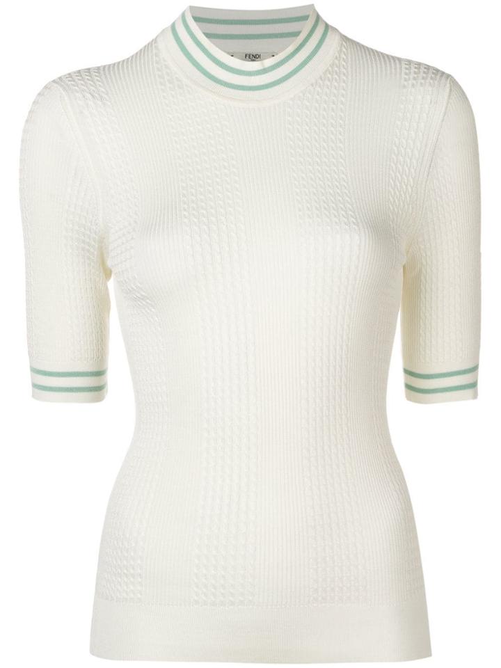 Fendi Twisted Yarn Knit Top - White