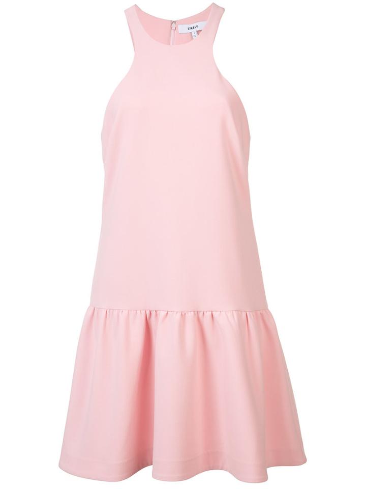 Likely Pleated Trim Dress, Women's, Size: 8, Pink/purple, Polyester/spandex/elastane/rayon