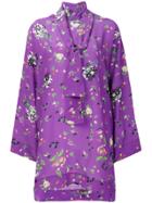 Zadig & Voltaire Flared Scarf Neck Blouse - Pink & Purple