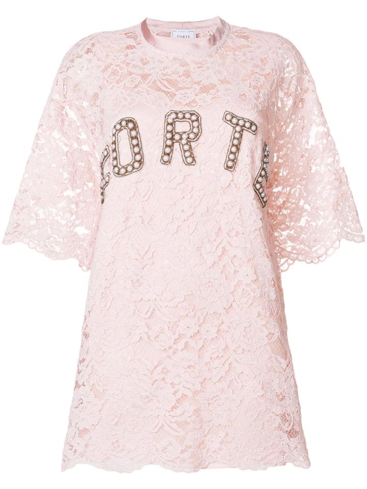 Forte Couture Logo Patch T-shirt - Pink & Purple