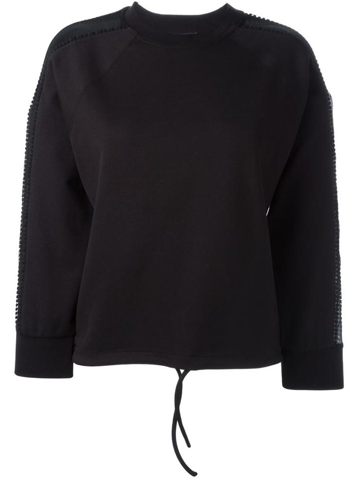 See By Chloé Mesh Insert Sweatshirt, Women's, Size: 36, Black, Cotton/polyester/spandex/elastane