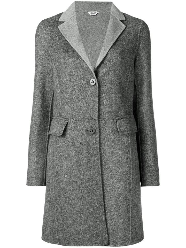 Liu Jo Single-breasted Fitted Coat - Grey