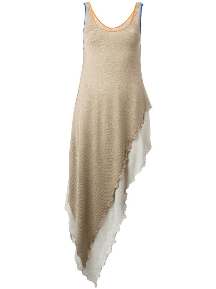 Loewe Asymmetric Knitted Vest Dress, Women's, Size: Small, Nude/neutrals, Silk/polyamide