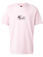 Oamc Pig Print T-shirt, Men's, Size: Medium, Pink/purple, Cotton/polyurethane