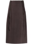 Cherevichkiotvichki Zip Detail Midi Skirt - Neutrals