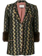 Gucci Vintage Metallic Detail Blazer Jacket - Black