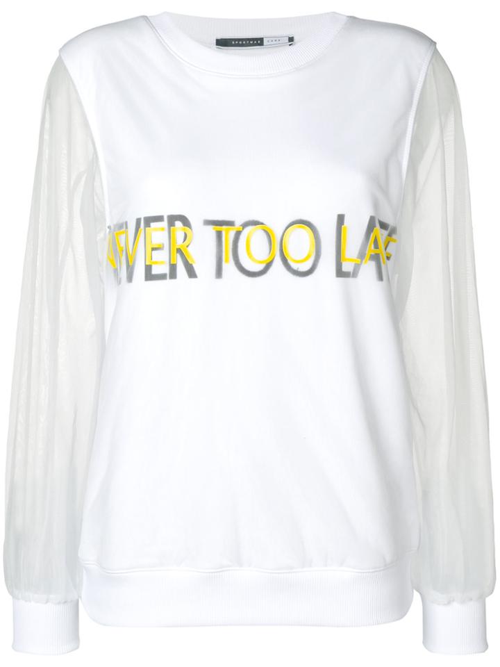 Sport Max Code Voile Sleeves Sweatshirt - White