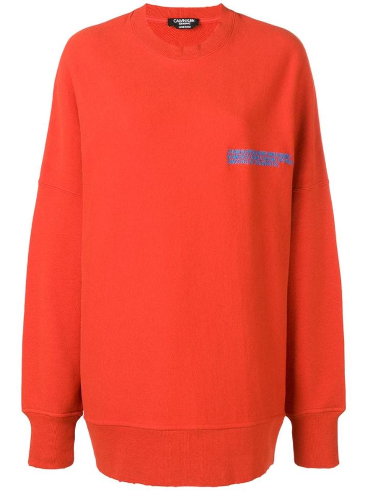 Calvin Klein 205w39nyc Frayed Edge Sweatshirt - Red