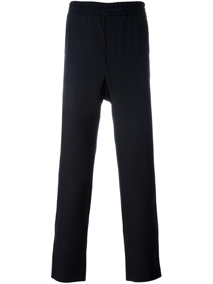 Ami Alexandre Mattiussi Straight-legged Trousers, Men's, Size: 42, Blue, Polyester/wool