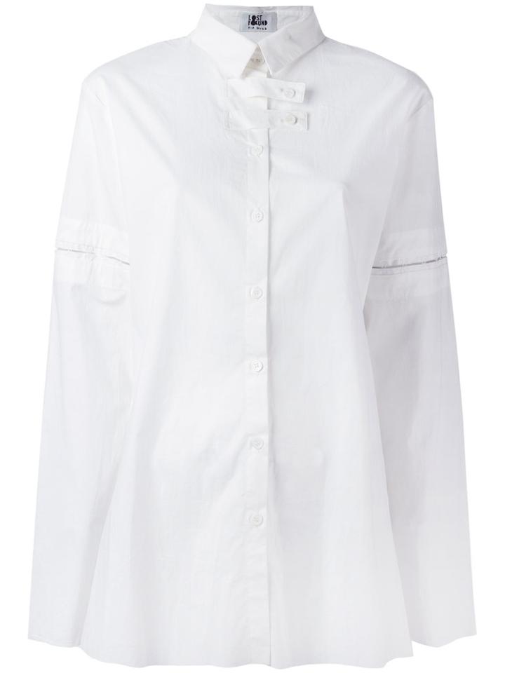 Lost & Found Ria Dunn Hook And Eye Detail Shirt, Women's, Size: Xs, White, Cotton/spandex/elastane