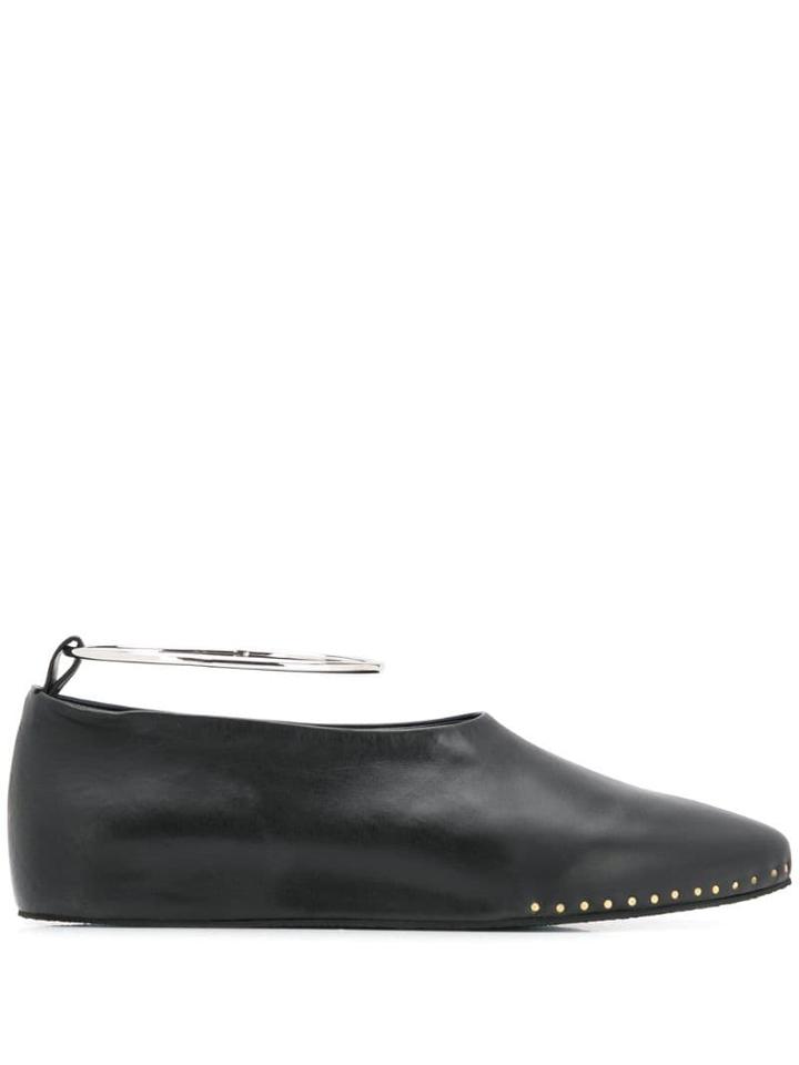 Jil Sander Studded Ballerina Shoes - Black