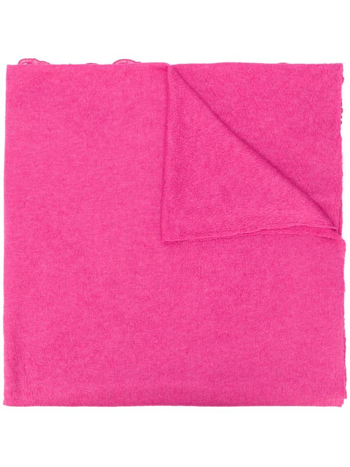 Ermanno Scervino Lace Trim Scarf - Pink & Purple