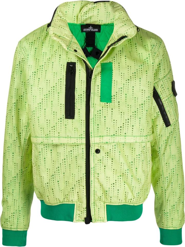 Stone Island Shadow Project Geometric Print Jacket - Green