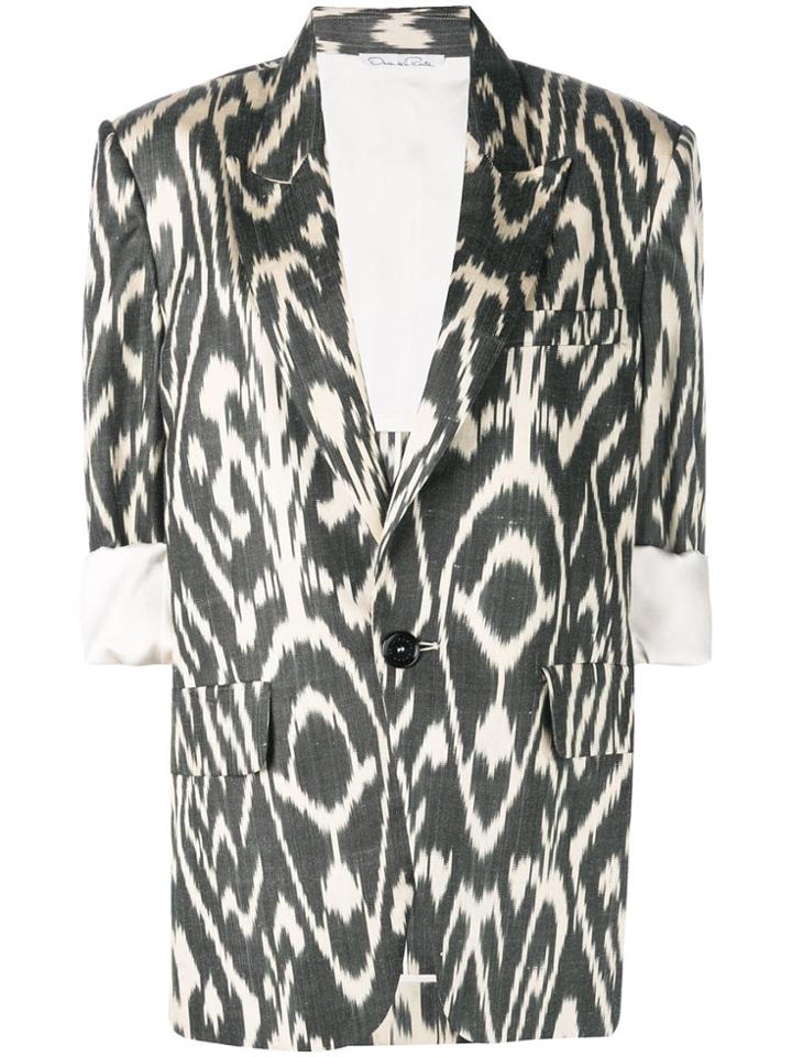 Oscar De La Renta Ikat Patterned Blazer - Black