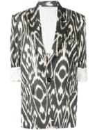 Oscar De La Renta Ikat Patterned Blazer - Black