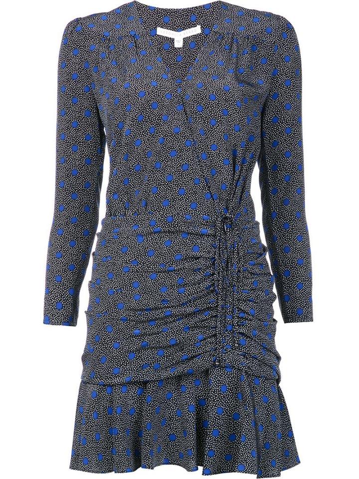 Veronica Beard Ruched Mini Dress, Women's, Size: 4, Blue, Silk