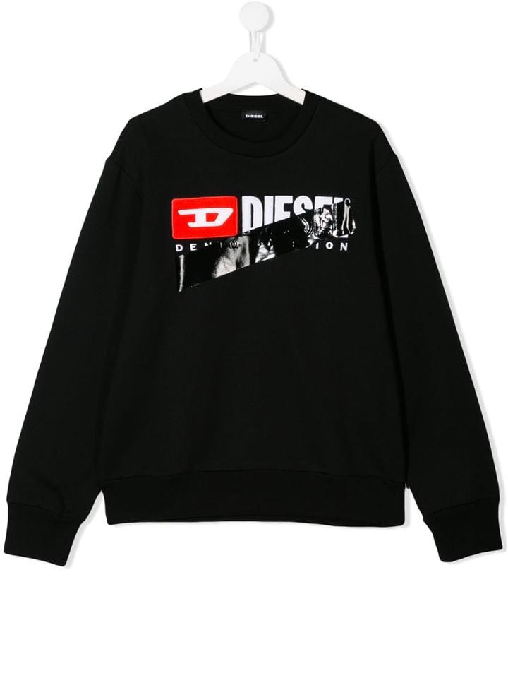 Diesel Kids Teen Logo Tape Sweatshirt - Black