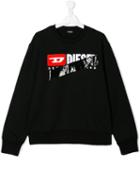 Diesel Kids Teen Logo Tape Sweatshirt - Black