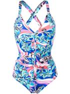 Emilio Pucci Abstract Print Swimsuit - Blue