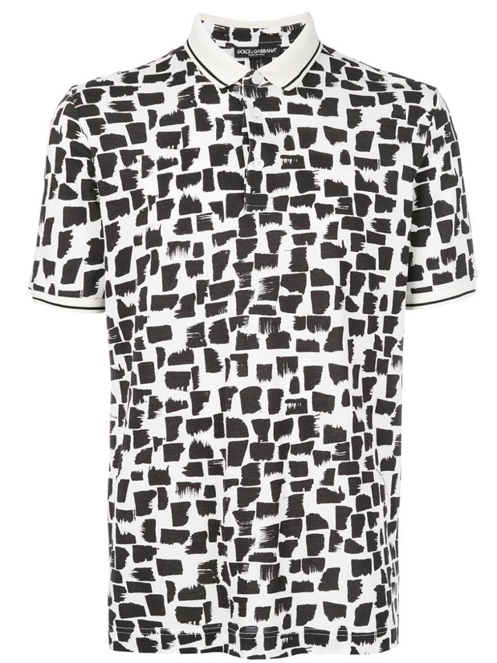Dolce & Gabbana Printed Polo Shirt - White