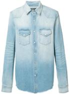 Amiri Denim Shirt, Men's, Size: Large, Blue, Cotton/spandex/elastane