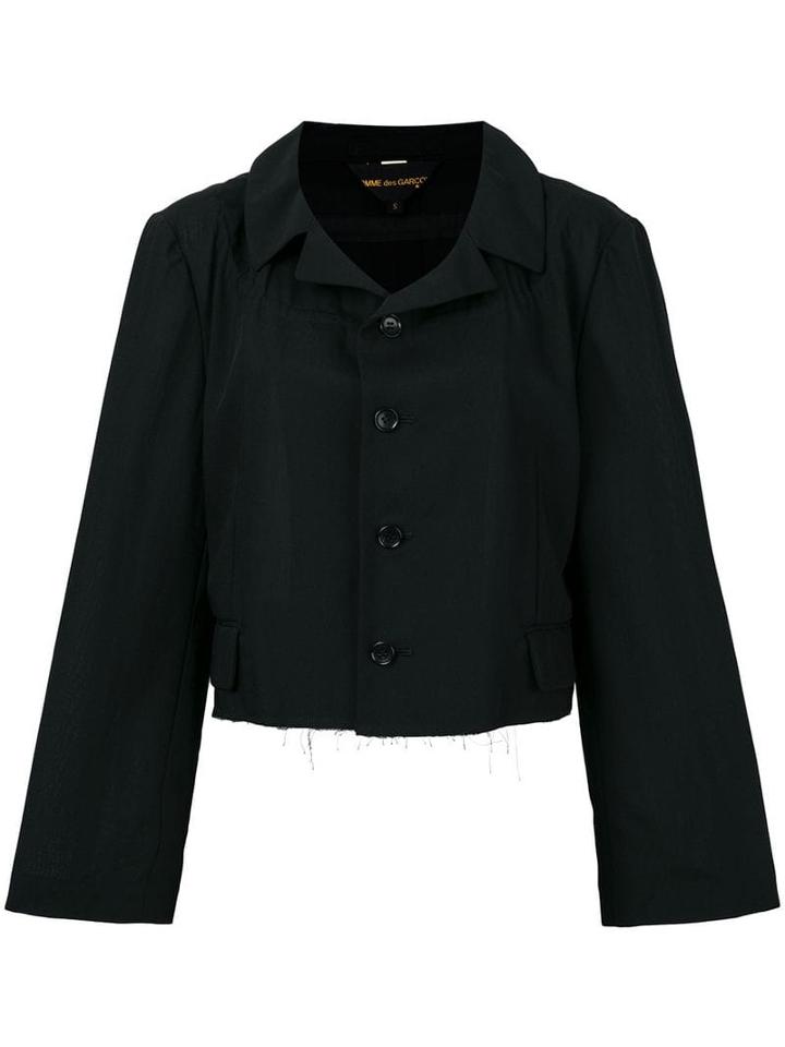 Comme Des Garçons Pre-owned Cropped Ruffled Jacket - Black