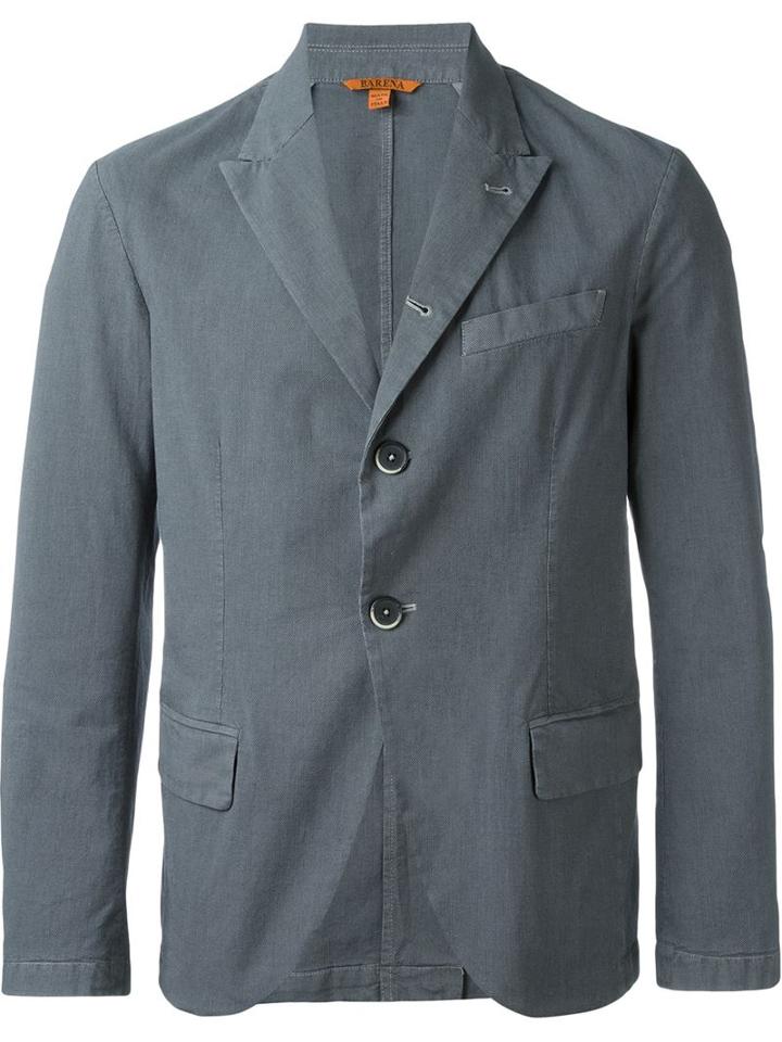 Barena Two Button Blazer, Men's, Size: 46, Grey, Cotton/elastodiene/polyamide