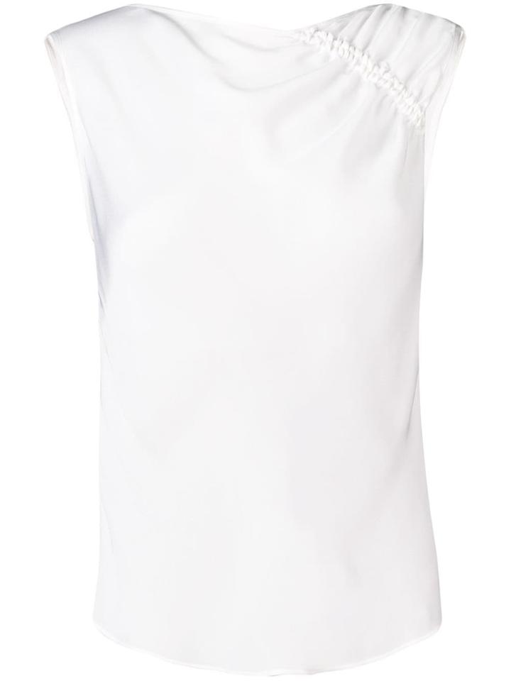 Giorgio Armani Classic Top With Ruched Detail - White