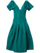 Oscar De La Renta Flared Midi Dress - Green
