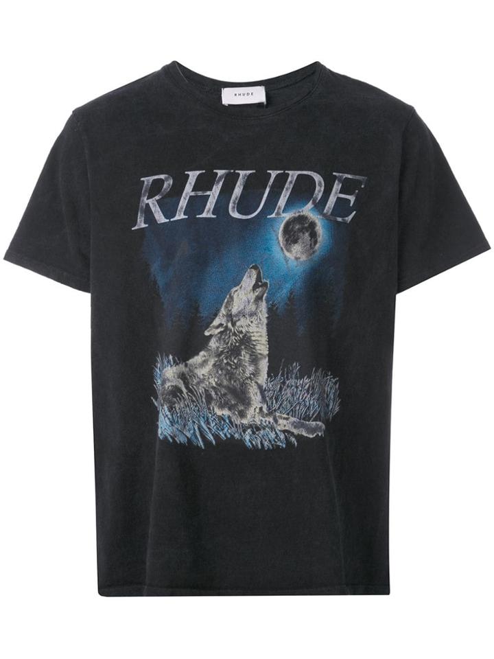 Rhude Wolf Print T-shirt - Black